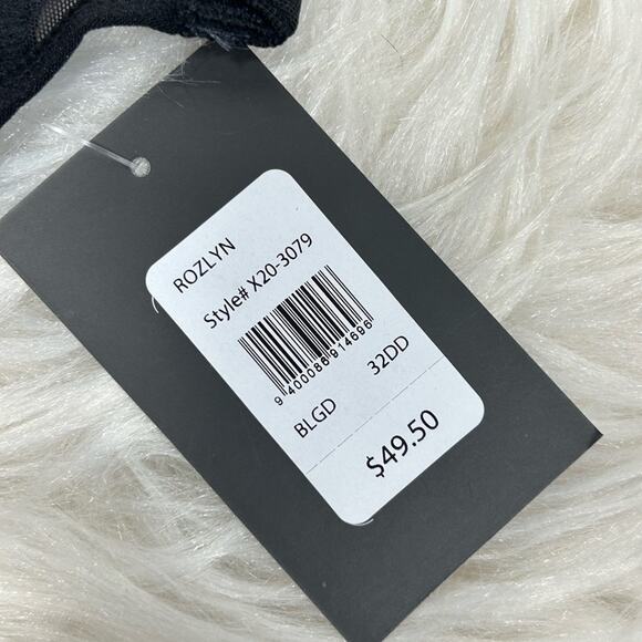 Frederick’s of Hollywood Rozlyn Mesh & Stud Black Underwire Bra Size 32DD NWT - Picture 5 of 6